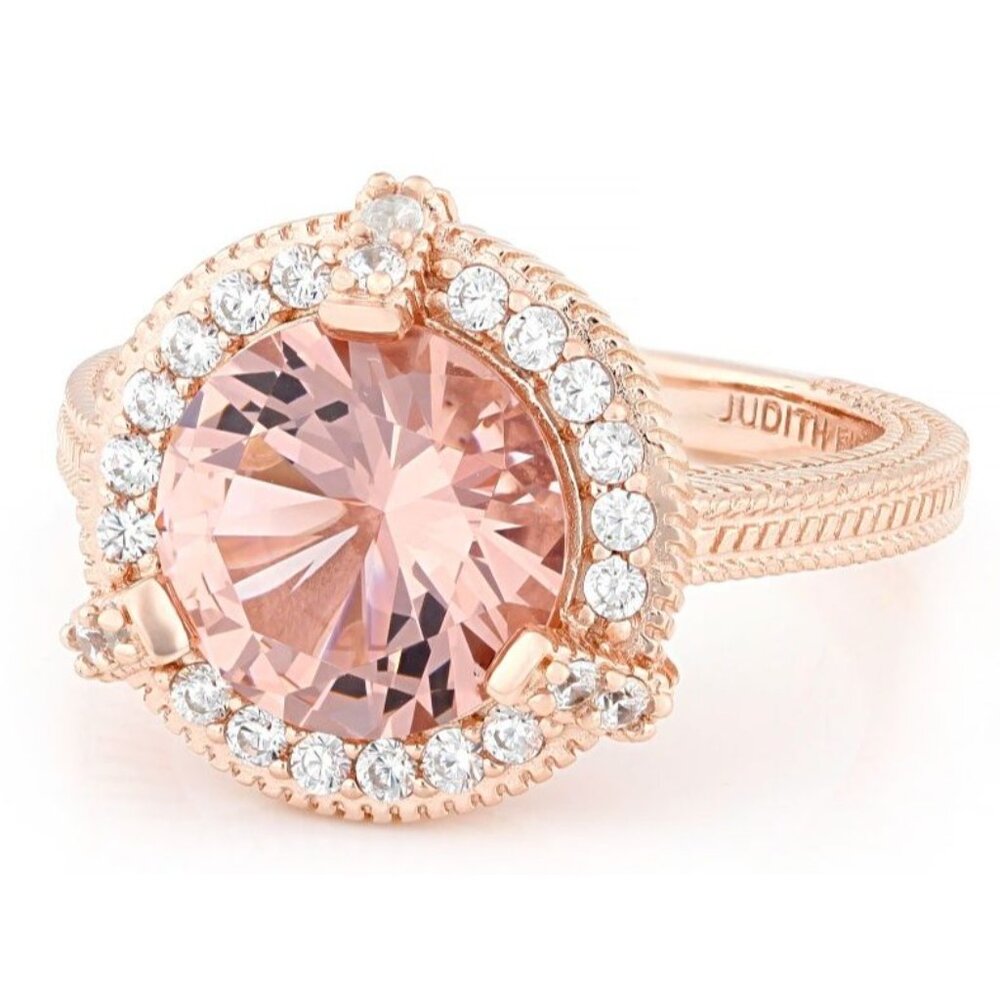 Judith Ripka 3.43CT Morganite and Bella Luce 14K Rose Gold Clad Redoga Ring 11 - Picture 6 of 8